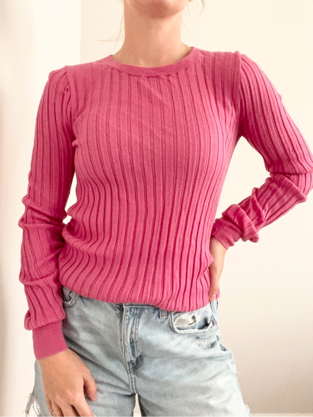 J.Crew Wool Fitted Ribbed Crewneck Sweater